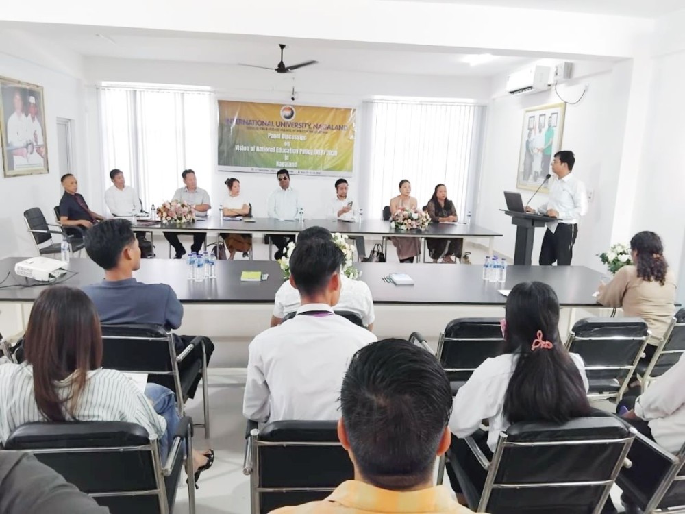 Panel discussion on the theme “Vision of National Education Policy (NEP) 2020 in Nagaland” underway at International University Nagaland, Chümoukedima, on October 3.